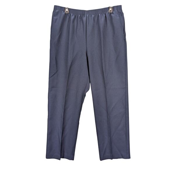alfred dunner Pull on pants Womens 16 Navy Blue Comfort Elastic Waist Career - Picture 1 of 8